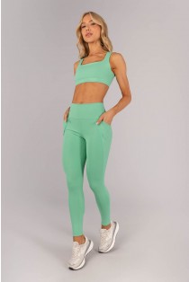 Calça Legging com Bolsos e Cobertura (Hortelã) | Ref: K4601-B