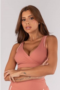 Top com Frente Transpassada e Detalhe Vivo no Viés (Telha / Organic) | Ref: K4617-B