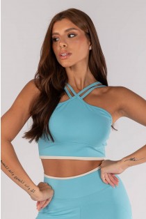 Top Cava Americana com Alças Duplas e Vira (Brisa / Off-White) | Ref: K4621-A