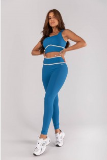 Calça Legging com Passante no Cós (Oceano / Off-White) | Ref: K4625-B