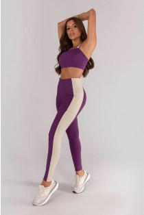 Calça Legging com Bolso e Vivos (Ametista / Off-White / Pérola) | Ref: K4636-A