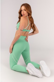 Calça Legging com Recorte no Bumbum e Vivos (Menta / Vanilla) | Ref: K4653-B