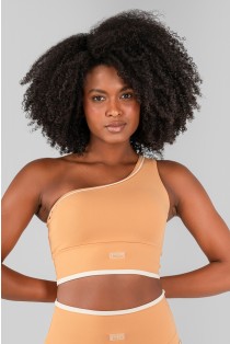 Top com Decote Assimétrico e Vivo (Caramelo) | Ref: K4704-B