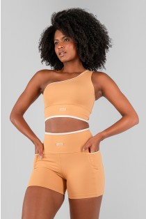Short com Bolsos e Vivos (Caramelo) | Ref: K4706-B
