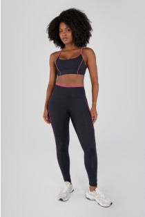 Calça Legging sem Gancho com Vivo e Vira (Preto / Sorbet) | Ref: K4719-B