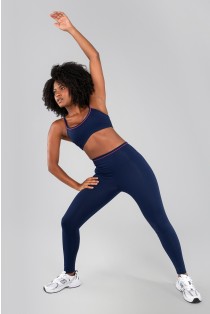 Calça Legging com Vivo (Azul Marinho / Sorbet) | Ref: K4725-B