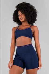 Short com Vivo (Azul Marinho / Sorbet) | Ref: K4726-B
