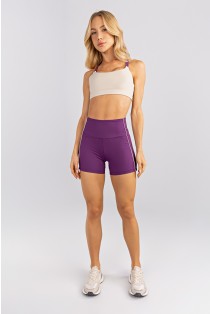 Short com Vivos Duplos Coloridos (Ametista / Off-White) | Ref: K4749-A
