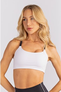 Top com Alças Duplas Coloridas (Branco / Preto) | Ref: K4747-B