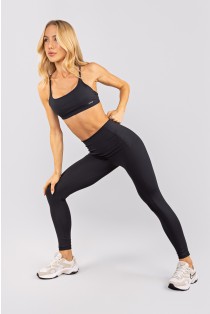 Calça Legging com Bolsos e Recortes (Preto) | Ref: K4751-A