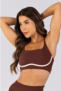 Top com Alças e Detalhe em Chapado (Café) | Ref: K4484-D