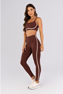 Calça Legging sem Gancho com Chapado nas Laterais (Café) | Ref: K4485-D