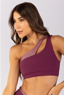 Top Assimétrico com Abertura no Ombro (Uva / Rosa Vintage) | Ref: K4495-B