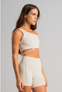 Short sem Gancho com Vivo e Cós em V (Off-White) | Ref: K4826-B