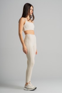 Calça Legging com Recorte e Chapado (Off-White) | Ref: K4861-A