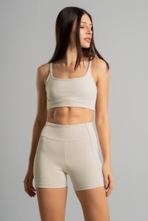 Short com Recorte e Chapado (Off-White) | Ref: K4862-A