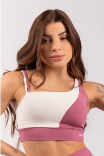 Top Assimétrico Bicolor (Rosê / Off White) | Ref: K4088-A