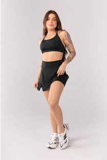Short Saia com Bolsos Internos (Preto) | Ref: K3988-A