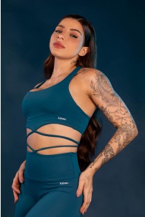 Calça Legging com Tira na Cintura (Azul Petróleo) | Ref: K4052-C