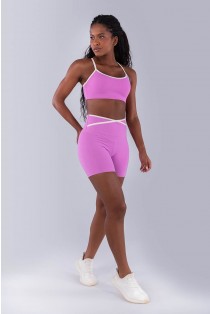 Short com Chapado Cruzado Contrastante (Aurora / Off-White) | Ref: K4483-B