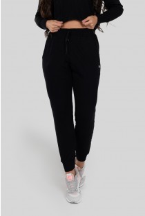 Calça Jogger Lisa de Moletom (Preto) | Ref: K2897-A