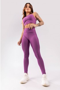 Calça Legging com Cós Franzido na Frente (Roxo) | Ref: K3940-C