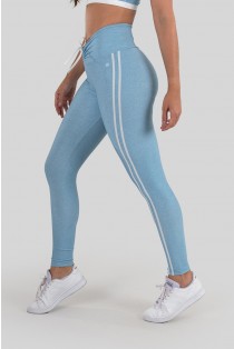 Calça Legging com Cadarço Estampa Digital (Sport Stripes Blue) | Ref: K3237-A