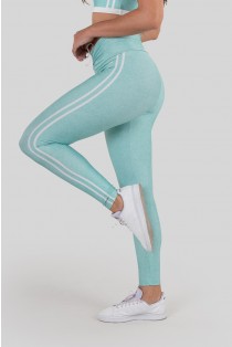Calça Legging com Cadarço Estampa Digital (Sport Stripes Green) | Ref: K3237-B