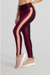 Calça Legging Tecido Platinado com Faixa Frontal (Bordô / Vinho / Rosê) | Ref: GO464-C