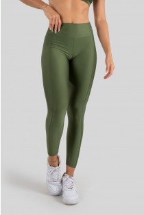 Calça Legging com Recorte e Pesponto (Verde Militar) | Ref: K3208-D