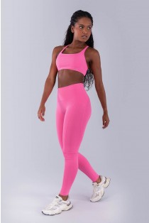 Calça Legging com Recortes e Cós Diferenciado (Rosa Chiclete) | Ref: K4479-B