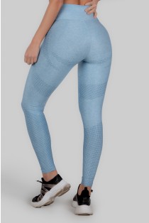 Calça Legging Estampa Digital Cós Duplo (Acqua Blue) | Ref: K3015-A