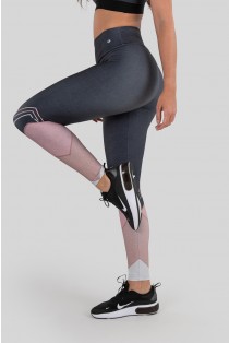 Calça Legging Estampa Digital com Cós Duplo (Fancy Lines) | Ref: K3239-A