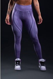 Calça Legging Estampa Digital com Cós Duplo (Purple Curves) | Ref: K3266-B