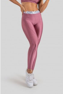 Calça Legging Tecido Platinado com Pesponto e Elástico (Rosa / Branco) | Ref: K3215-A