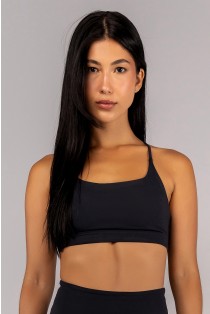 Top com Tiras Trabalhadas nas Costas (Preto) | Ref: K4688-B