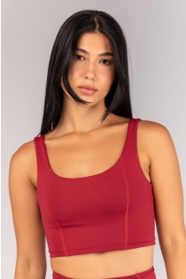 Top Alongado com Detalhes de Cobertura (Vinho) | Ref: K4679-A