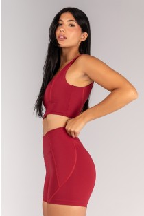 Short sem Gancho com Bolsos e Cobertura (Vinho) | Ref: K4681-A