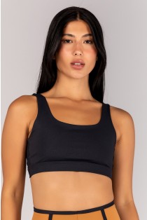 Top com Alças Largas e Costas Abertas (Preto) | Ref: K4696-A