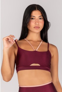 Top Strappy com Abertura no Cós (Vinho / Rose) | Ref: K4370-C
