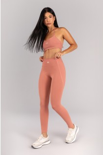 Calça Legging com Bolsos nas Laterais Do Cós (Telha) | Ref: K4524-D