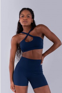 Short sem Gancho com Vira no Cós (Azul Marinho) | Ref: K4488-A
