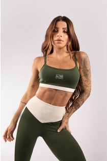 Top Bicolor com Regulagem (Verde Militar / Off-White) | Ref: K3950-C