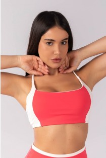 Top com Recortes Contrastantes (Rosa Pink / Off-White) | Ref: K4118-C