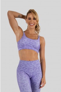 Top de Alcinha com Cós Estampa Digital (Lilac Leopard) | Ref: K3236-C