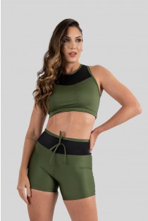 Top Nadador Duas Cores (Verde Militar / Preto) | Ref: K3219-B