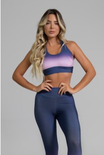 Top Nadador Fitness com Viés Estampa Digital Light Purple | Ref: GO359