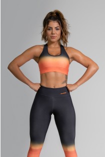 Top Nadador Fitness com Viés Estampa Digital Orange Mix | Ref: GO366