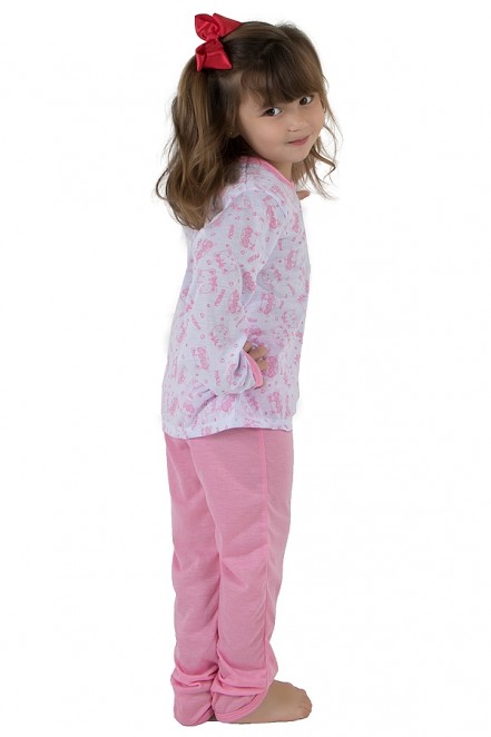 Pijama longo infantil 077 (Rosa) | REF: CEZ-PA077-002