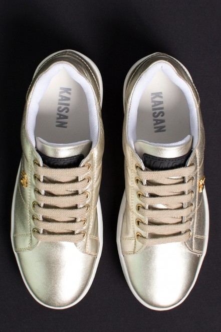 Tênis Mini Sneaker com Cadarço (Dourado) | Ref: KS-T42-005